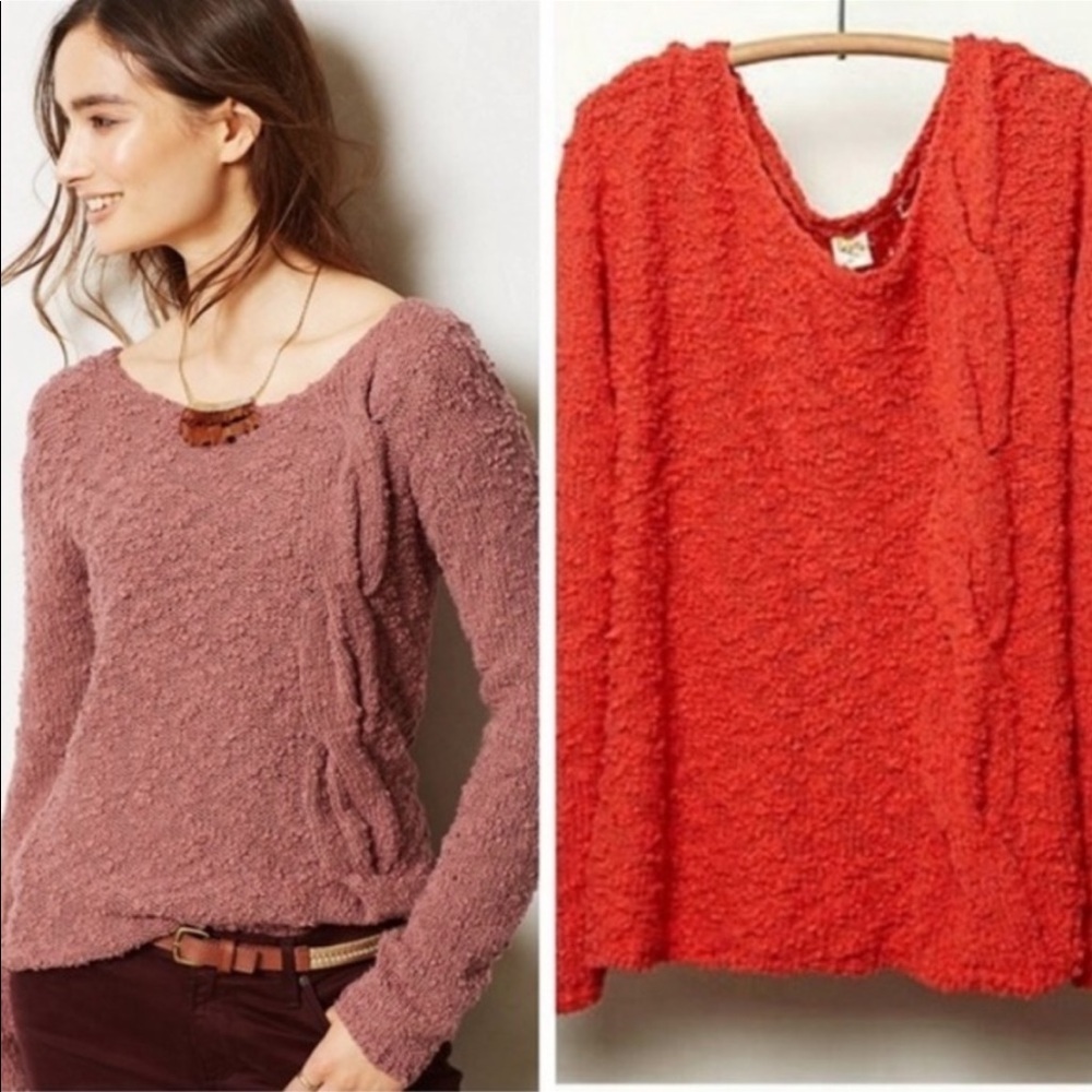 Anthro Red Sweater